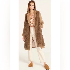J.Crew sherpa teddy long vest